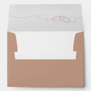 Minimal Simple Wedding Rings Self-Addressed Envelope