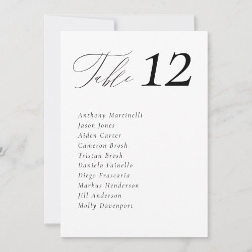 Minimal Simple Wedding Table Seating Chart Cards