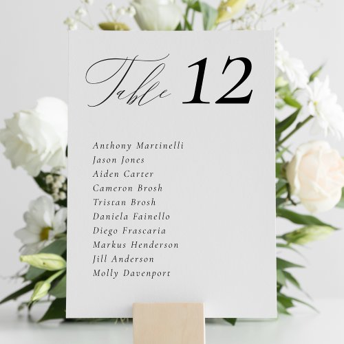 Minimal Simple Wedding Table Seating Chart Cards