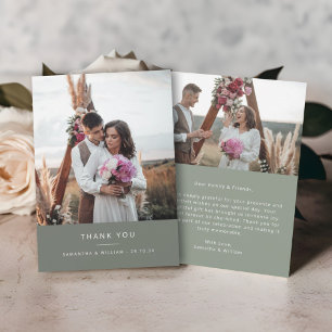 Minimal simple wedding thank you 2 pictures