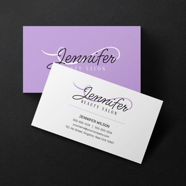 Minimal Simple White Beauty Salon Cosmetologist Business Card (Creator Uploaded)