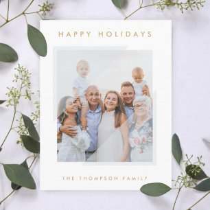 Minimal Simple White   Christmas Family Photo Holiday Card