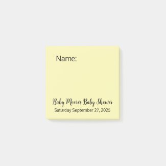 Minimal Simple Yellow Fun Due Date Baby Shower 