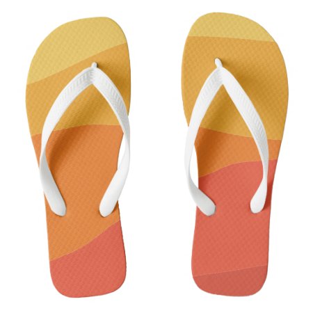 Minimal Simple Yellow Orange Red Summer Flip Flops