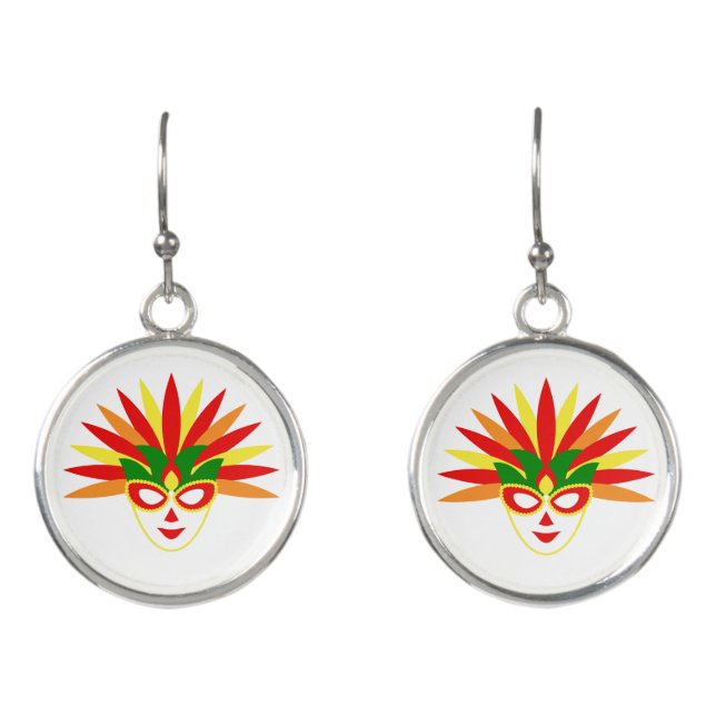 Minimal Sinulog Festival Mask Earrings (Front)
