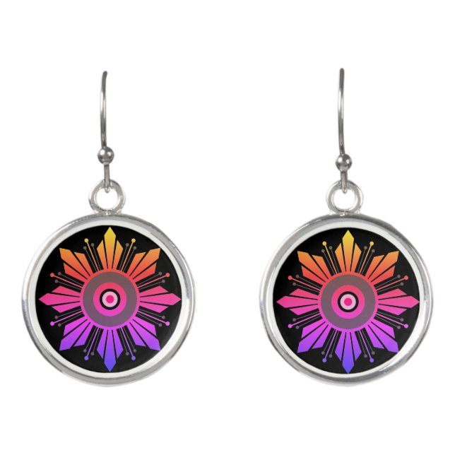 Minimal Sinulog Festival Sun Design   Earrings (Front)
