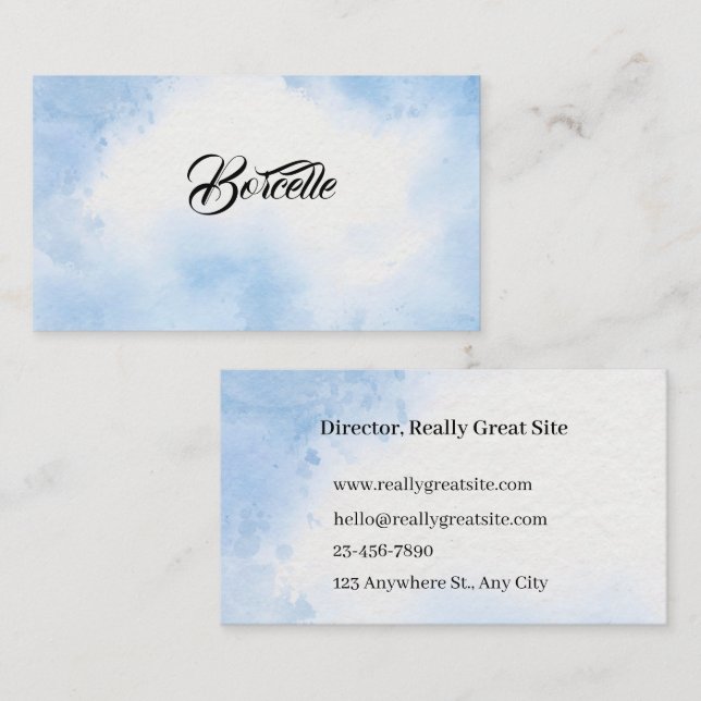 Minimal Sky Blue Business Card (Front/Back)