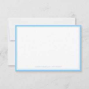 Minimal Sky Blue Flat Note Card