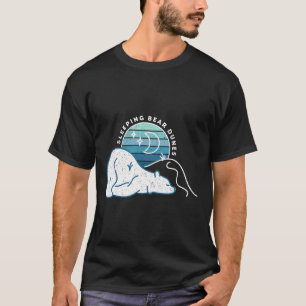 Minimal Sleeping Bear Dunes Retro Sunset Michigan T-Shirt