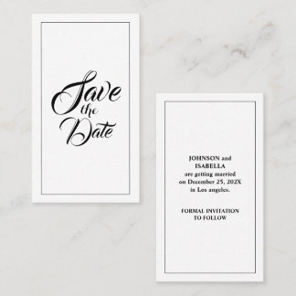 Minimal small save the date Business Card