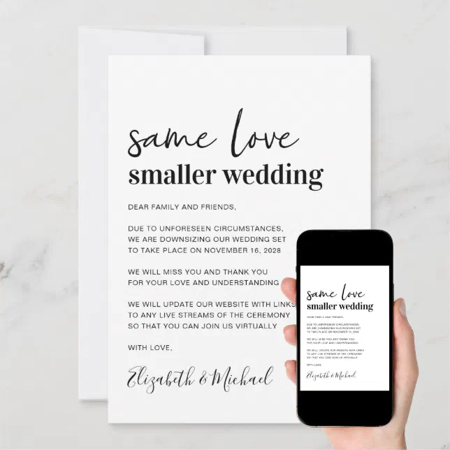 Minimal Smaller Wedding Announcement | Zazzle