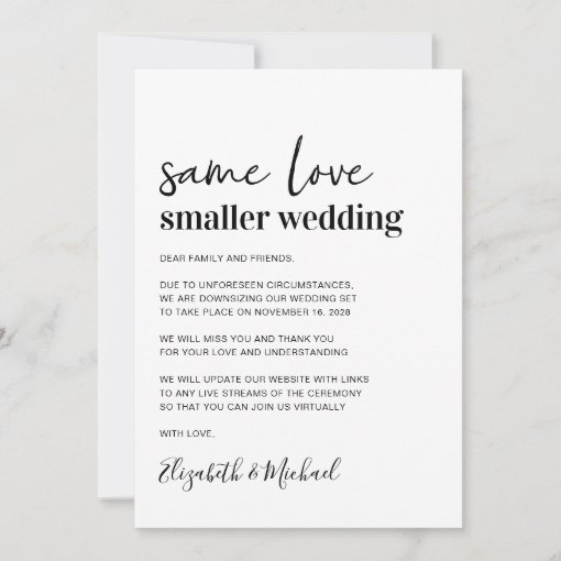 Minimal Smaller Wedding Announcement | Zazzle