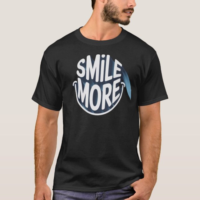 Minimal Smile Face Typography – "Smile More" Desig T-Shirt (Front)