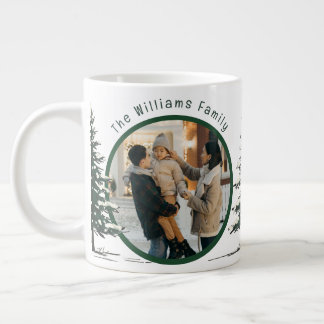 Minimal Snow Christmas Tree Winter Holiday Giant Coffee Mug