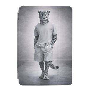 Minimal Snow Leopard Streetwear Illustration iPad Mini Cover