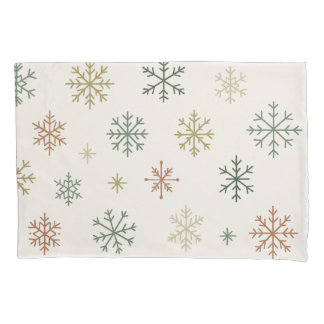 Minimal Snowflakes Seamless Pattern Pillow Case