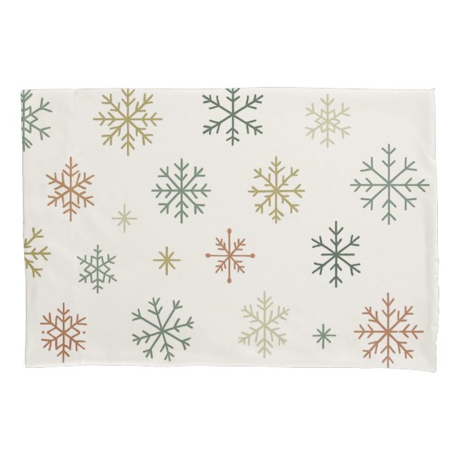 Minimal Snowflakes Seamless Pattern Pillow Case (Front)