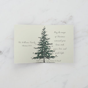 Minimal Snowy Christmas Tree Winter Watercolor Holiday Card