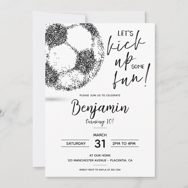 Minimal Soccer Birthday Modern invitation  (Front)