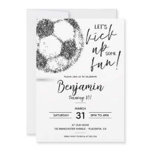 Minimal Soccer Birthday Modern invitation