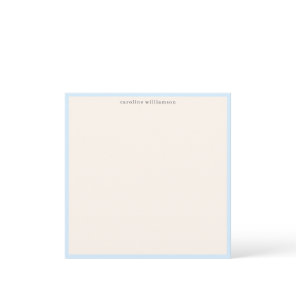 Minimal Soft Blue Border Name Stationery Cute Note Card