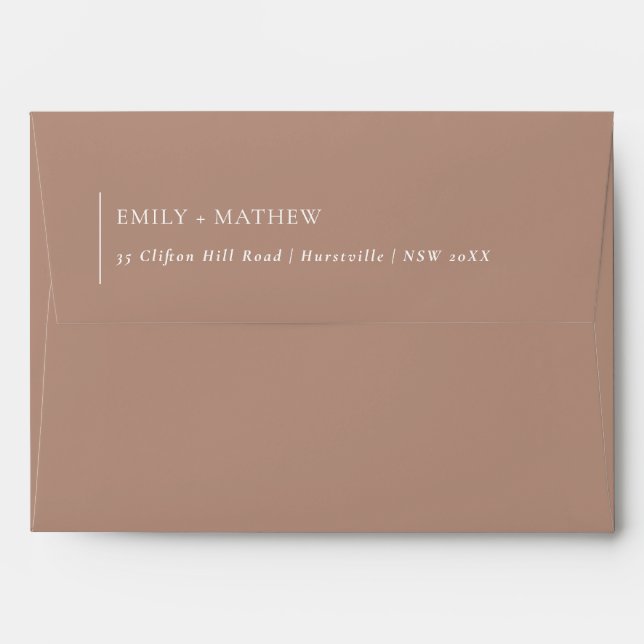 MINIMAL SOFT BLUSH PINK PEACH TYPOGRAPHY WEDDING ENVELOPE (Back (Top Flap))