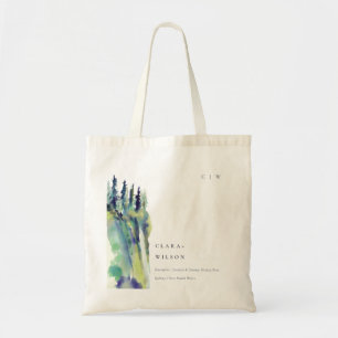 Minimal Soft Pine Tree Mountain Landscape Wedding Tote Bag