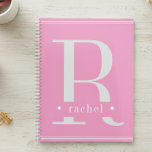 Minimal Soft Pink & White Monogram Planner<br><div class="desc">This simple yet elegant design adds style and grace to your desk with its dark, elegant minimal design in soft rose pink and white. Elegant, modern and understated, it's the perfect way to keep your days organized. Personalized with a name and initial, it makes a great bridal shower, Christmas or...</div>