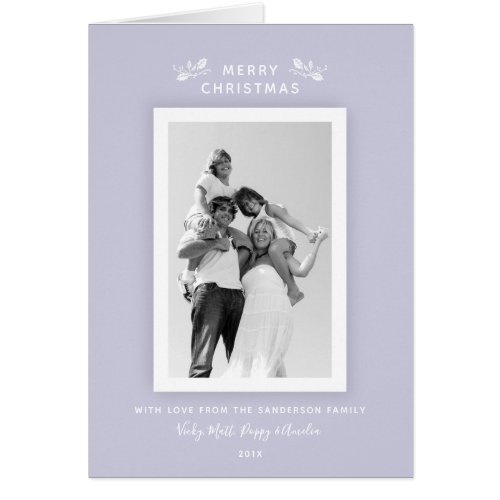 Minimal Soft Powder Purple  White Christmas Photo