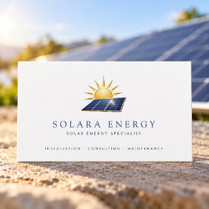 Minimal Solar Energy Specialist Business Card