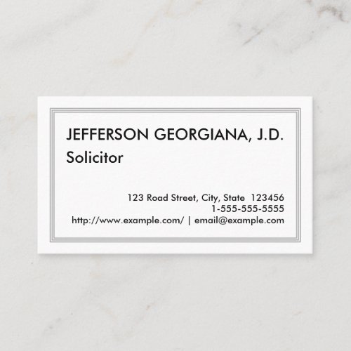 Minimal Solicitor Business Card