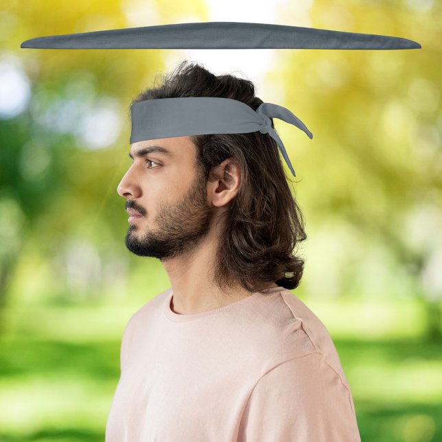 Minimal Solid Gray Tie Headband (Minimal Solid Gray Tie Headband)