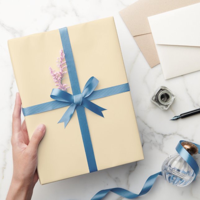 Minimal Solid Yellow #FFECC2 Wrapping Paper (Gifting)