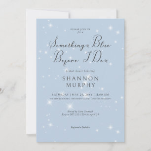 Minimal Something Blue Sparkle Bridal Shower Invitation