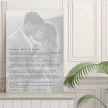 Minimal Song Lyric Canvas Print