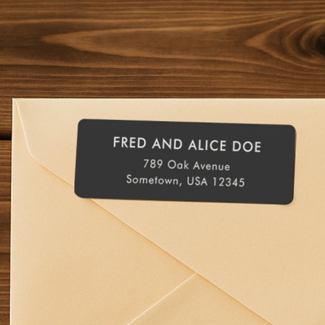 Minimal Sophisticated Black Wedding Return Address Label (Creator Uploaded)