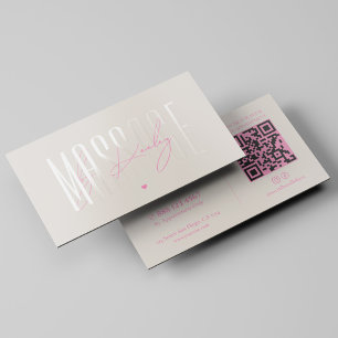 Minimal Spa Massage Therapist Pink Sand Foil Spot Gloss Business Cards