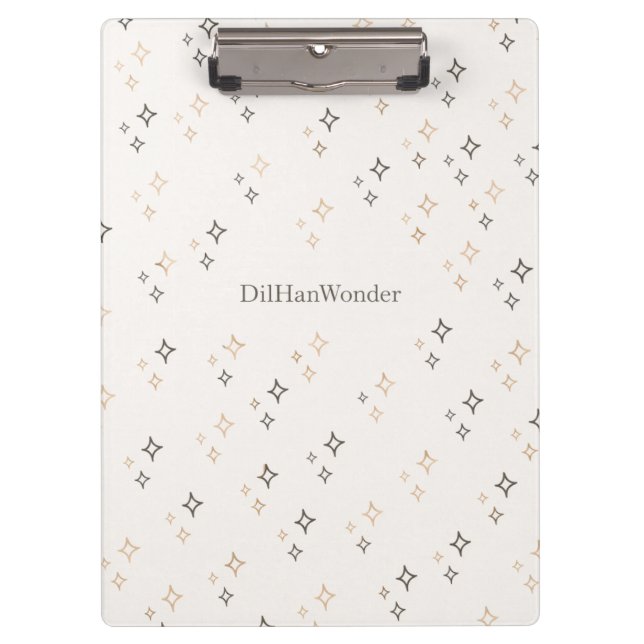 Minimal Sparkle Star Pattern for Everyday Products Clipboard (Front)