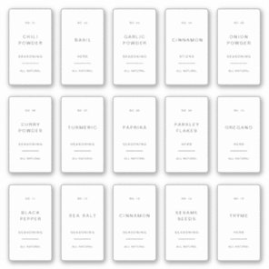 Minimal Spice Jar Labels Pantry Storage Stickers