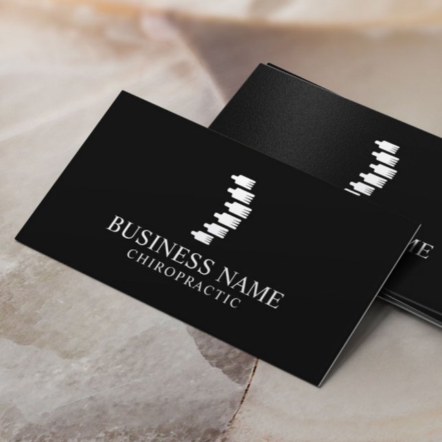 Minimal Spine Logo Chiropractor Chiropractic Plain Business Card (Creator Uploaded)