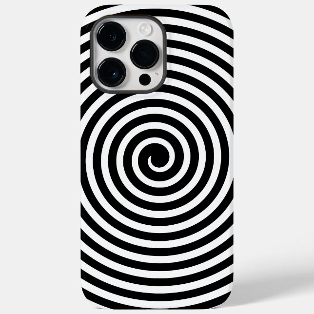 Minimal Spiral Black and White Optical Illusion Case-Mate iPhone Case (Back)