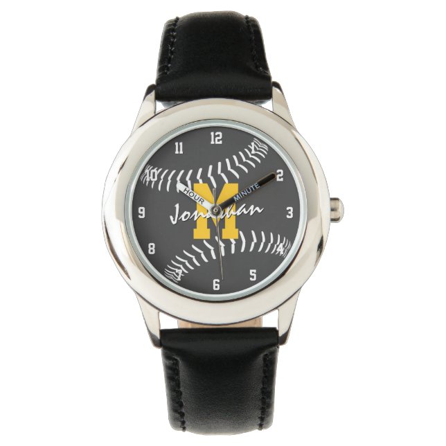 minimal sports dark gray or ANY color baseball Watch (Front)
