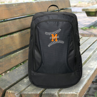 minimal sports monogrammed baseball softball port authority® backpack