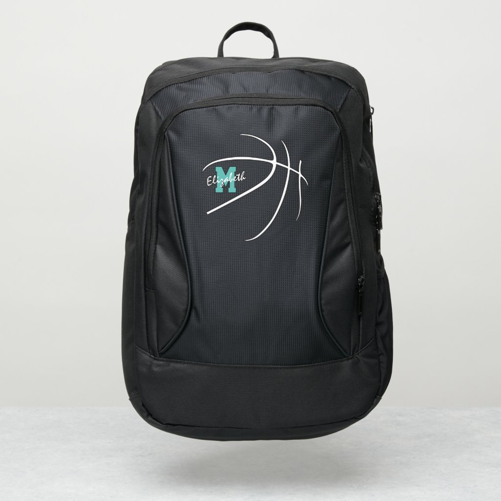 minimal sports monogrammed basketball backpack