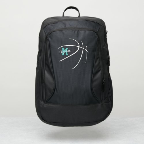 minimal sports monogrammed basketball port authority backpack