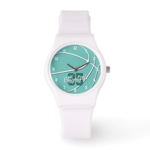 minimal sporty girls teal or ANY color basketball Watch