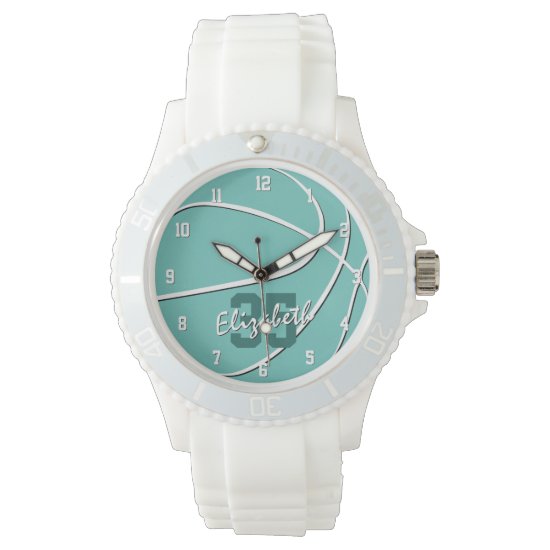 minimal sporty girls teal or ANY color basketball Watch