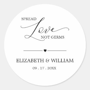 Minimal Spread Love Not Germs Hand Sanitizer Favor Classic Round Sticker