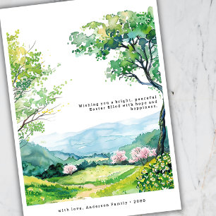 Minimal Spring Landscape Art Easter Greetings Card