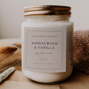 Minimal Square Candle Brand Label Product Sticker